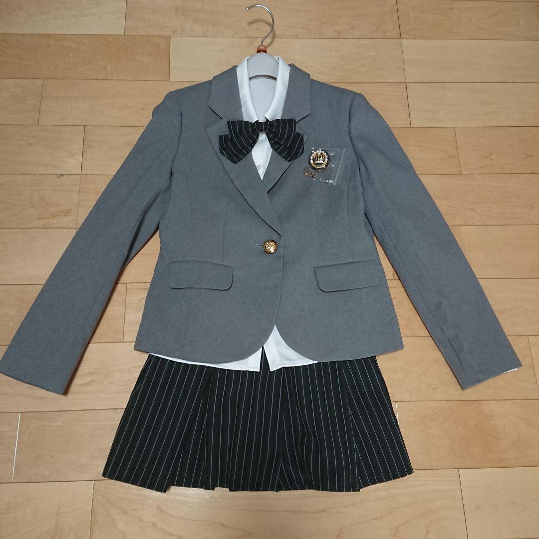 150 女の子 グレー フォーマル スーツ セット 卒業式 卒服 美品