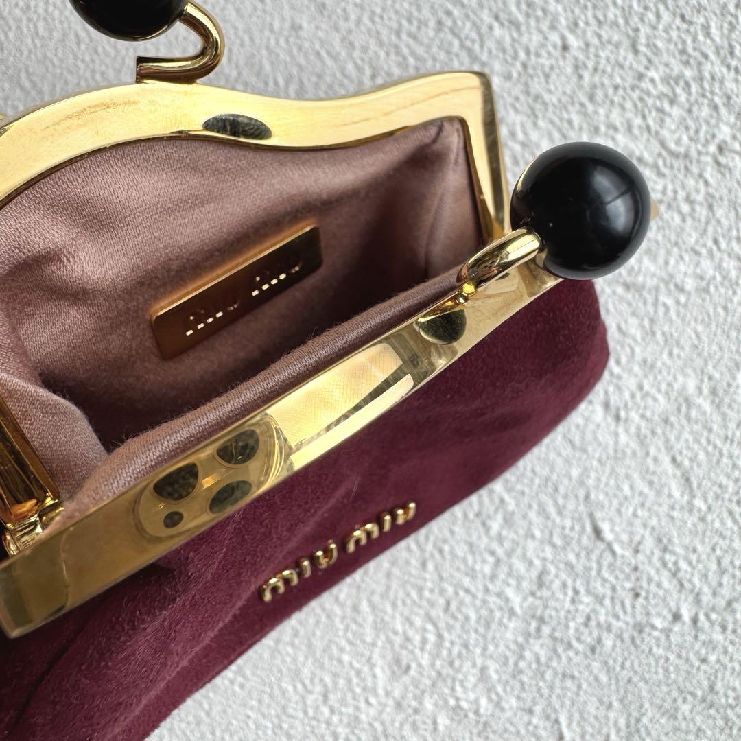 miumiu ミュウミュウ がま口 コインケース ミニ財布 スエード