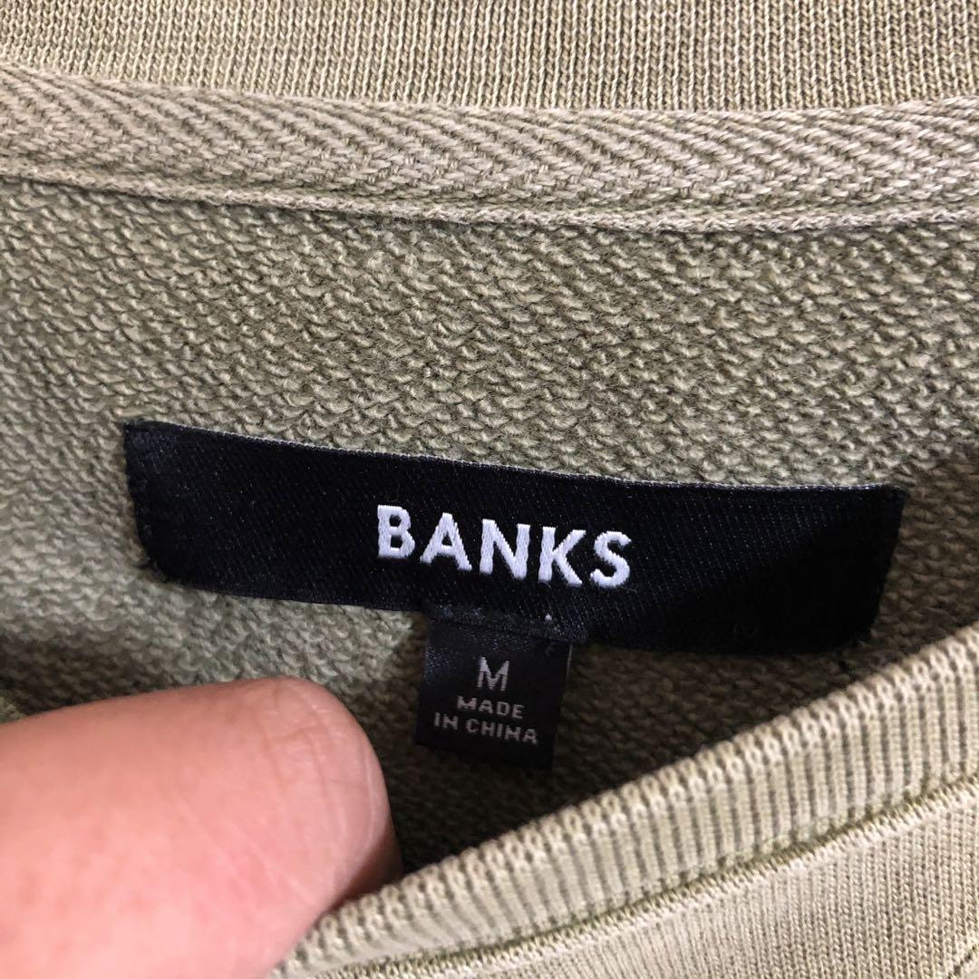 BANKS クルーネック トレーナー M オリーブ