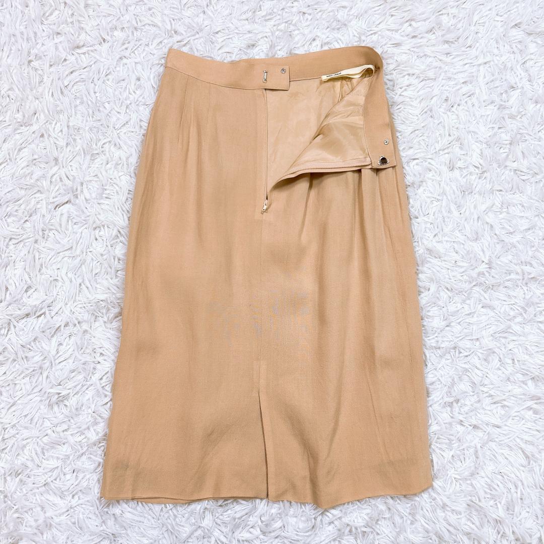 【美品】刺繍ロゴ ミスクロエ スカートセットアップ 麻混 半袖ブラウス　40