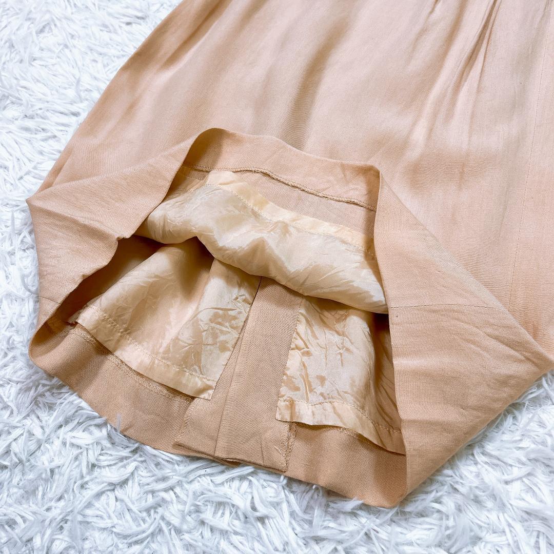 【美品】刺繍ロゴ ミスクロエ スカートセットアップ 麻混 半袖ブラウス　40