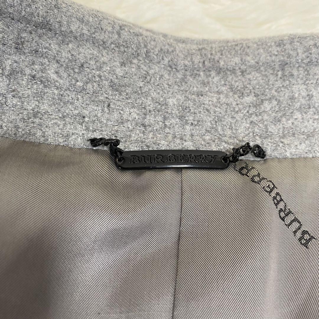 【極美品】カシミヤ混 Lサイズ バーバリー ロング トレンチコート グレー