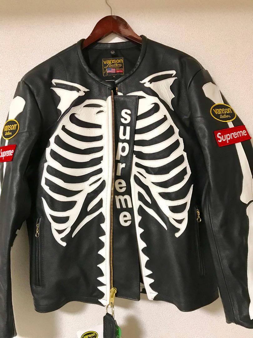 Fw17 Supreme Vanson Leather Bones Jacket 268 000 メルカリ スマホでかんたん フリマアプリ