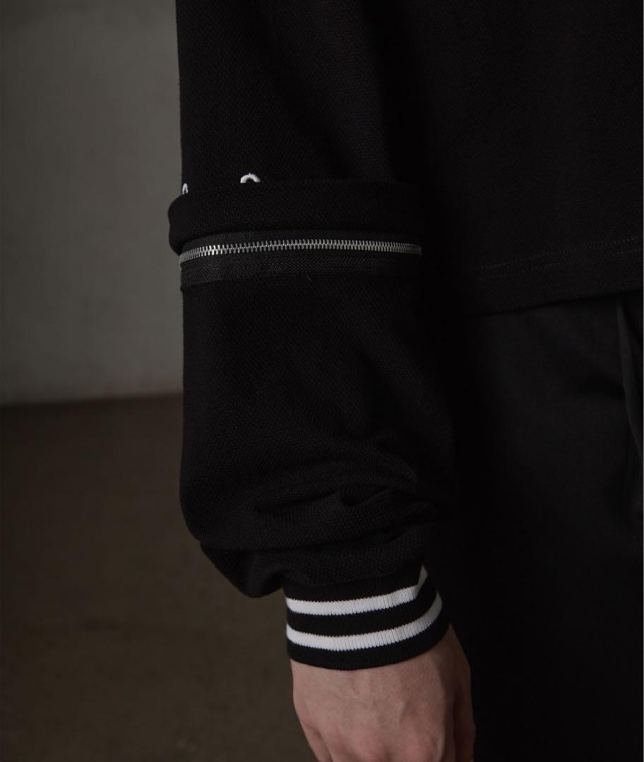GRANCY/ジップレイヤードワイドポロシャツ/ブラック/Mサイズ/新品未使用