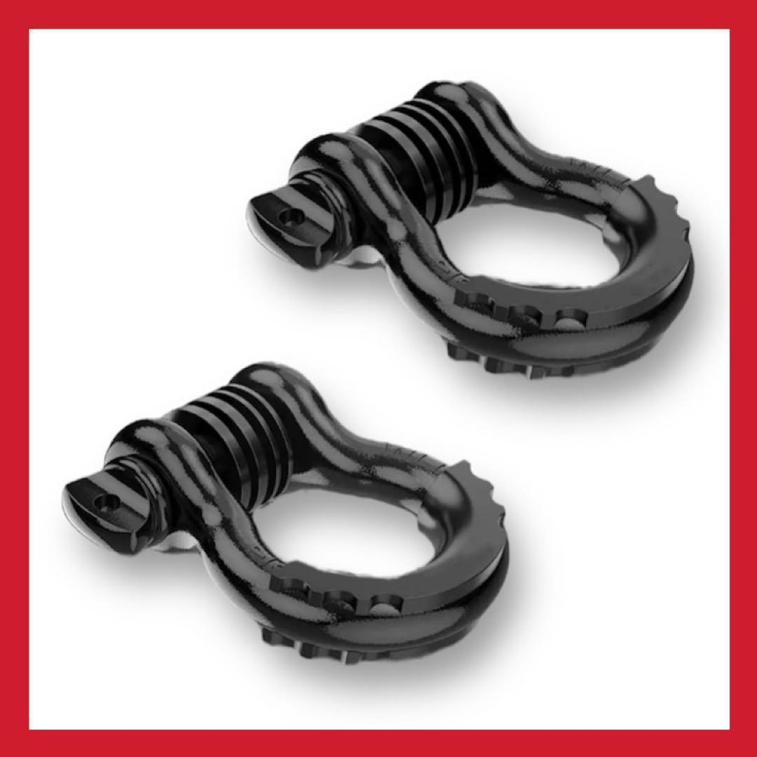 3/4 Dリング　バウシャックル　jeep ジムニー　ブラック 汎用　2個セット 3/4 Dリング バウシャックル jeep ジムニー ブラック 汎用 2個