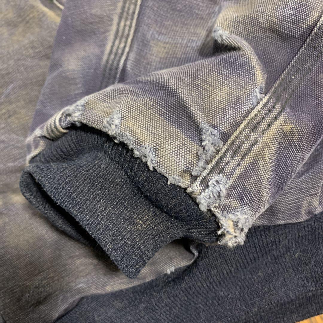 カーハート　アクティブジャケット　青色　ダメージFR carhartt USA製