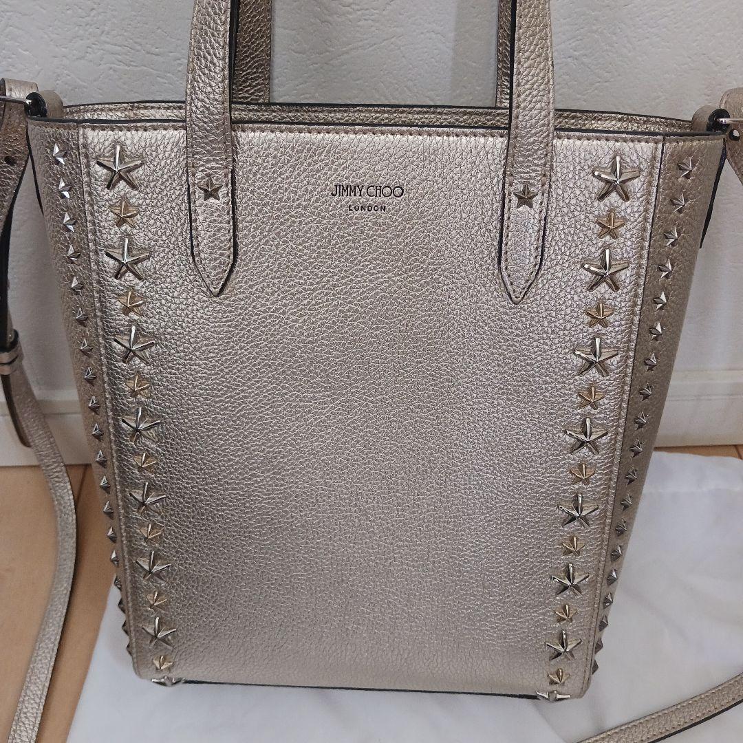 美品 ジミーチュウ ペガシ NS バッグ 2WAY ショルダー ゴールド