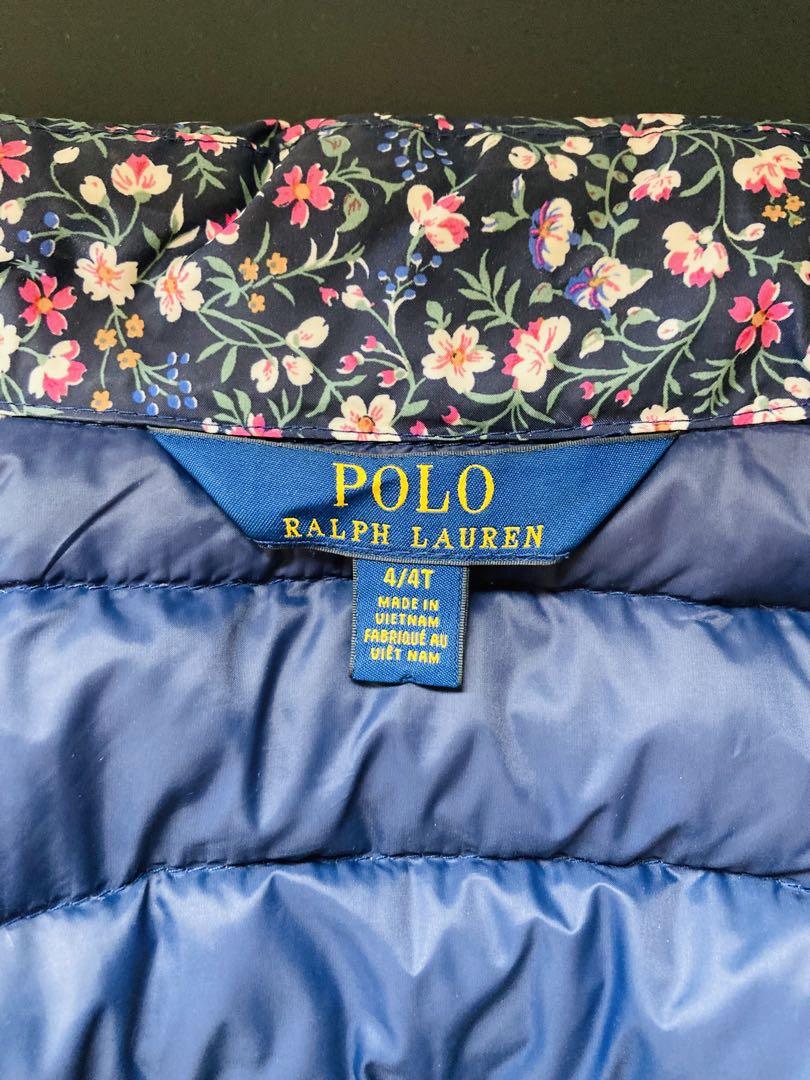 ラルフローレン ダウン 美品 花柄 4/4T 110/56 POLO