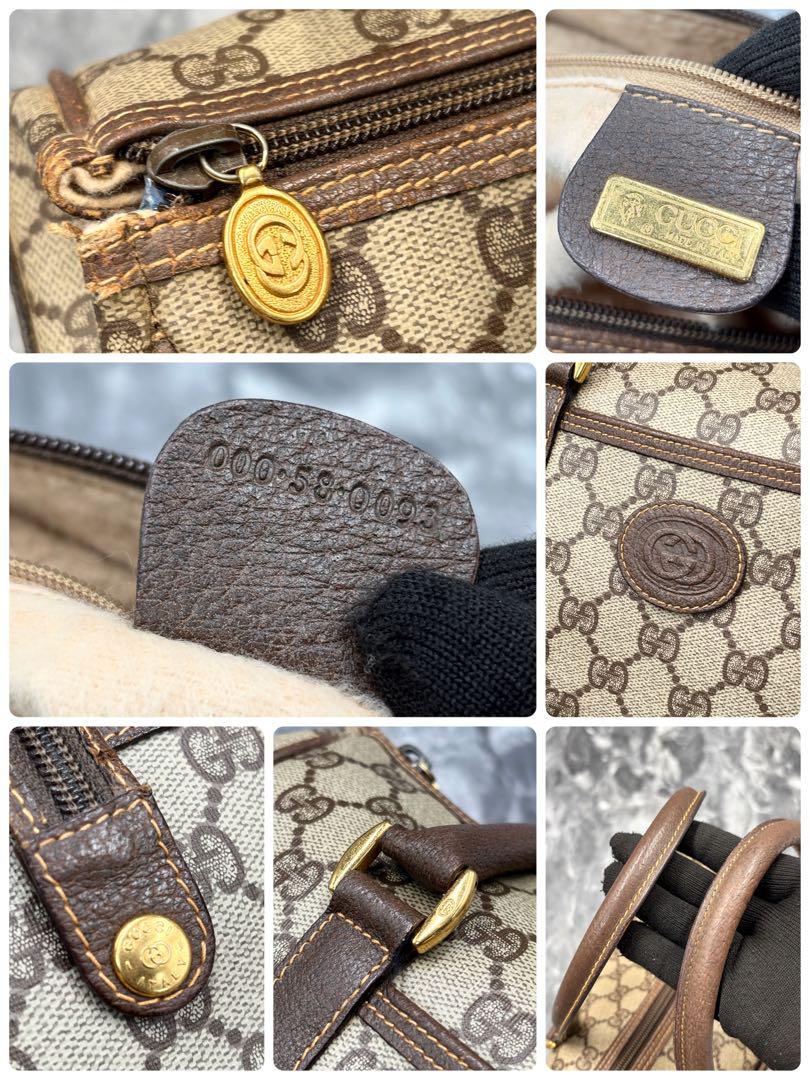 ✨極美品✨GUCCI ミニボストンバッグ ハンド GG レザー PVC ベージュ