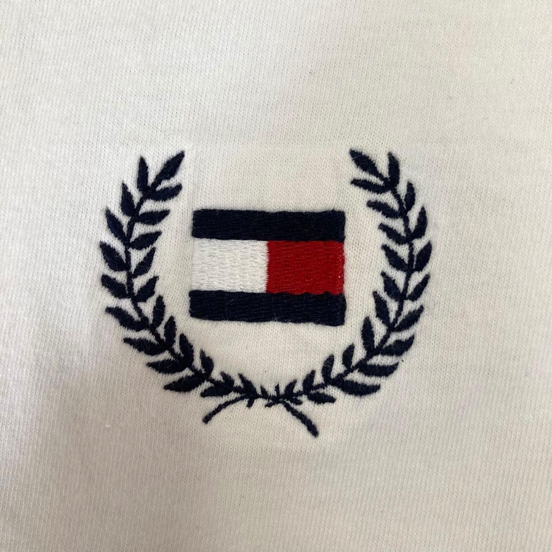 希少◎TOMMY HILFIGERヴィンテージ90sタンクトップ刺繍ロゴ白L古着