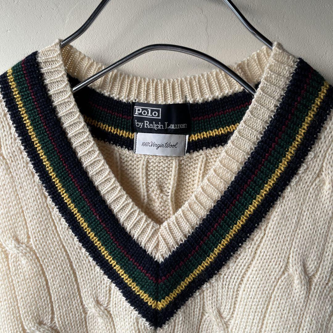 Polo by Ralph Lauren ニットベスト アイボリー　Vネック