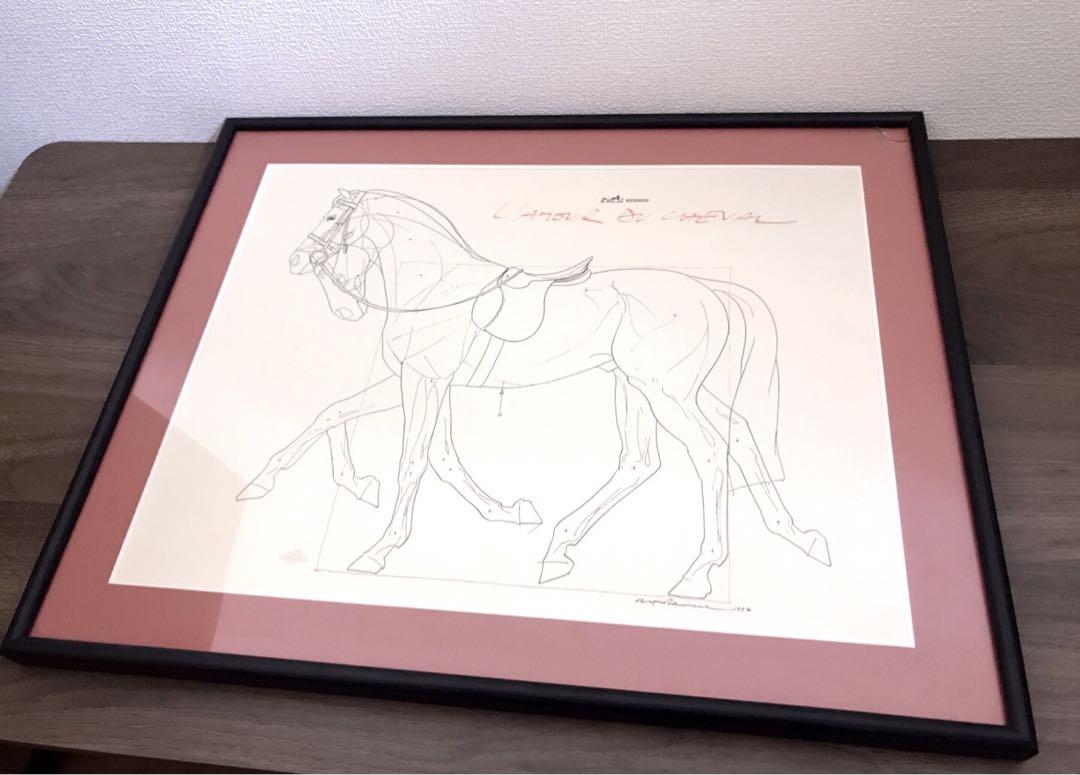 期間限定のお買い得商品 希少レア】 ヴィンテージ 美術 デッサンアート 絵画 馬 エルメス 絵画