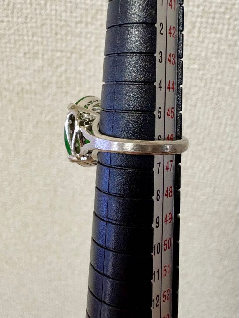 プラチナ 翡翠 ダイヤ ヴィンテージ リング 6号 プラチナ 翡翠 ダイヤ ヴィンテージ リング 6号