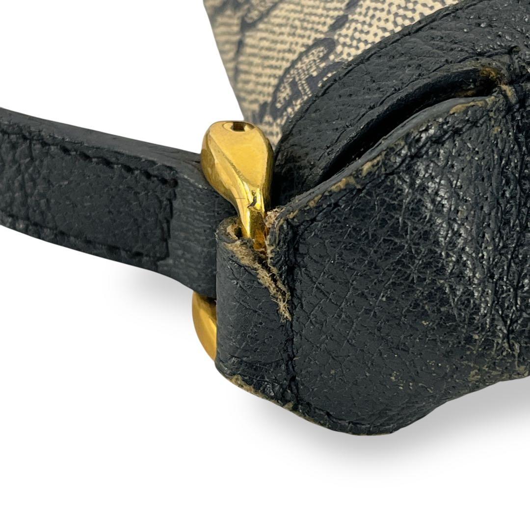 オールドグッチ ショルダーバッグ インターロッキング GGスプリーム グレー 紺 オールドグッチ ショルダーバッグ インターロッキング GGスプリーム グレー 紺