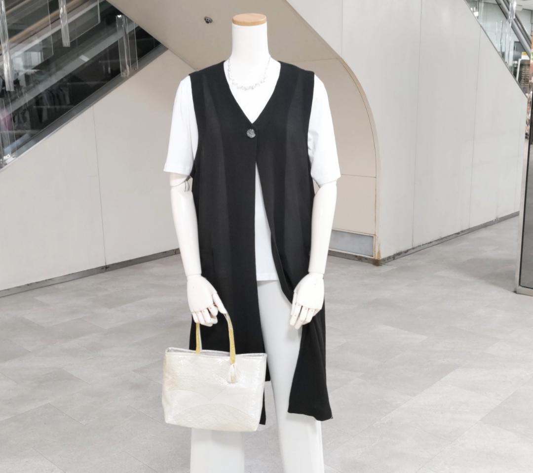 ジレ・絽刺しゅう入り黒留袖から・涼し気・ふわりさらり・羽織もの