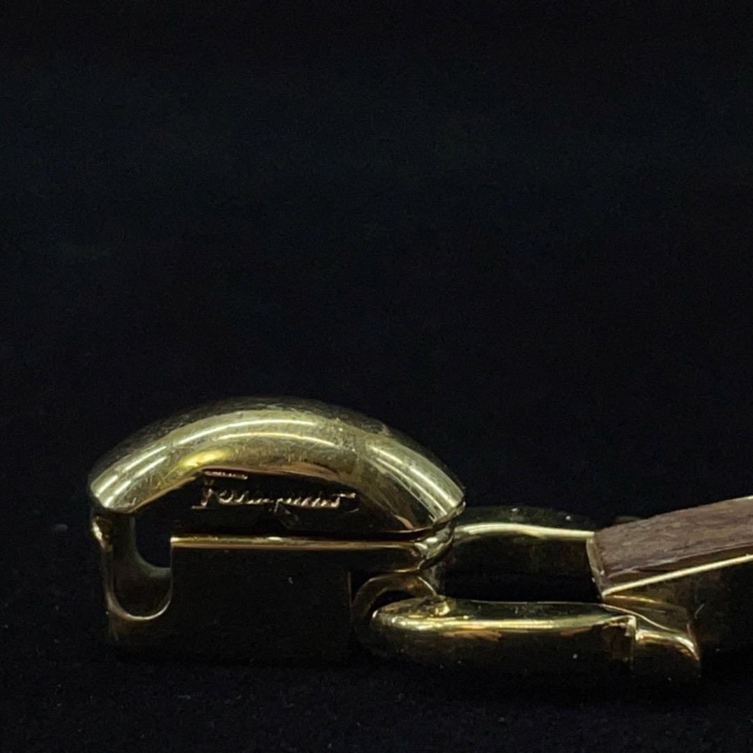 8842 ヴィンテージ ウッドプレートブレスレット ゴールドカラー 箱付き