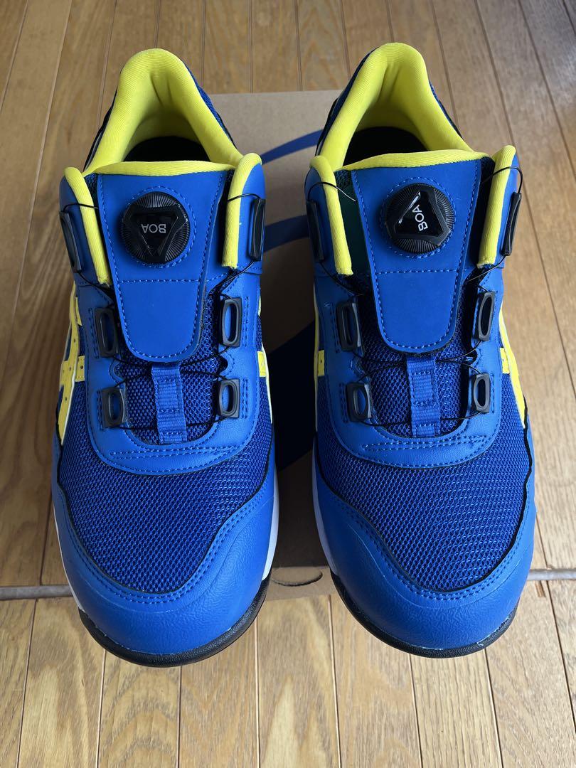 アシックス安全靴オンライン限定CP209 BOARRブルー×イエロー27センチ