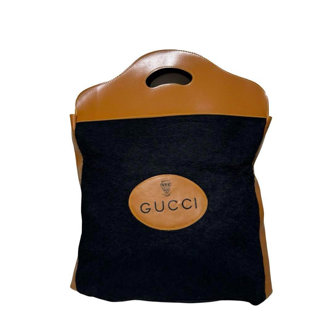 GUCCI ターンロック　ハンドバッグ　レザー　オールドグッチ　ブラック　ロゴ GUCCI ターンロック ハンドバッグ レザー オールドグッチ