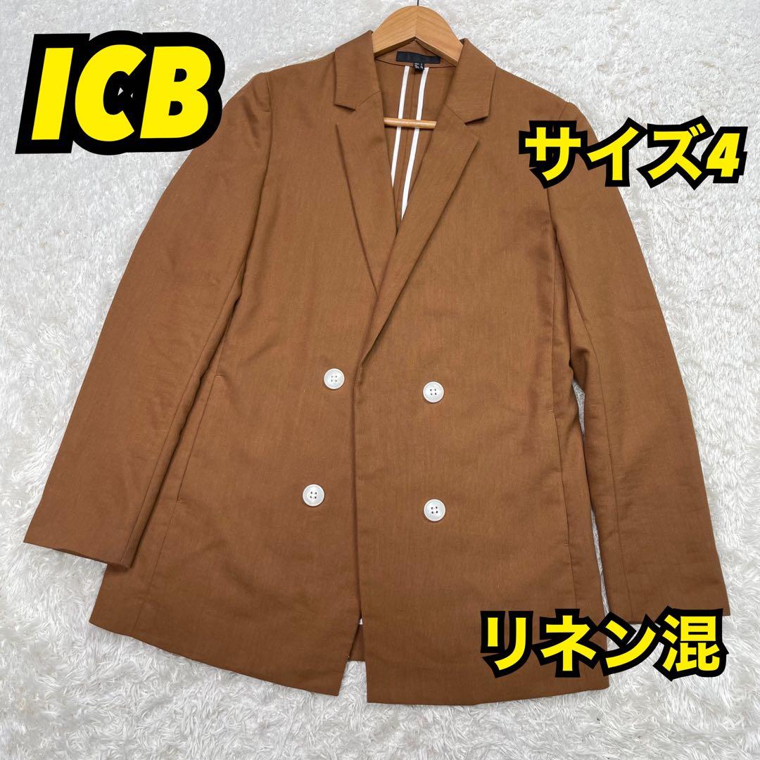 衝撃特価 ダブル リネン混 ✨美品✨iCB テーラードジャケット M 4