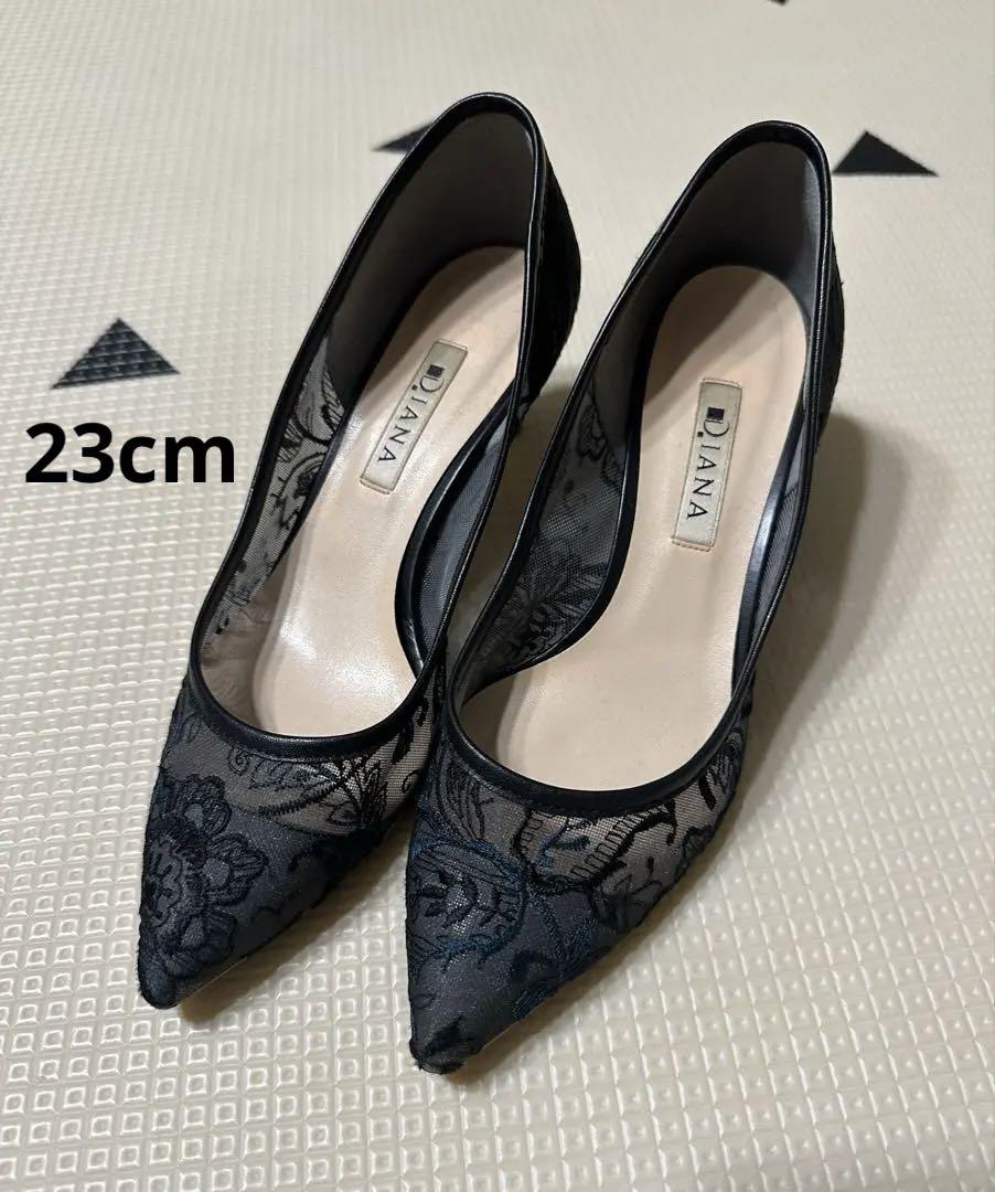 DIANA パンプス 23cm DAIANA ダイアナ / レース刺繍パンプス23cm - メルカリ