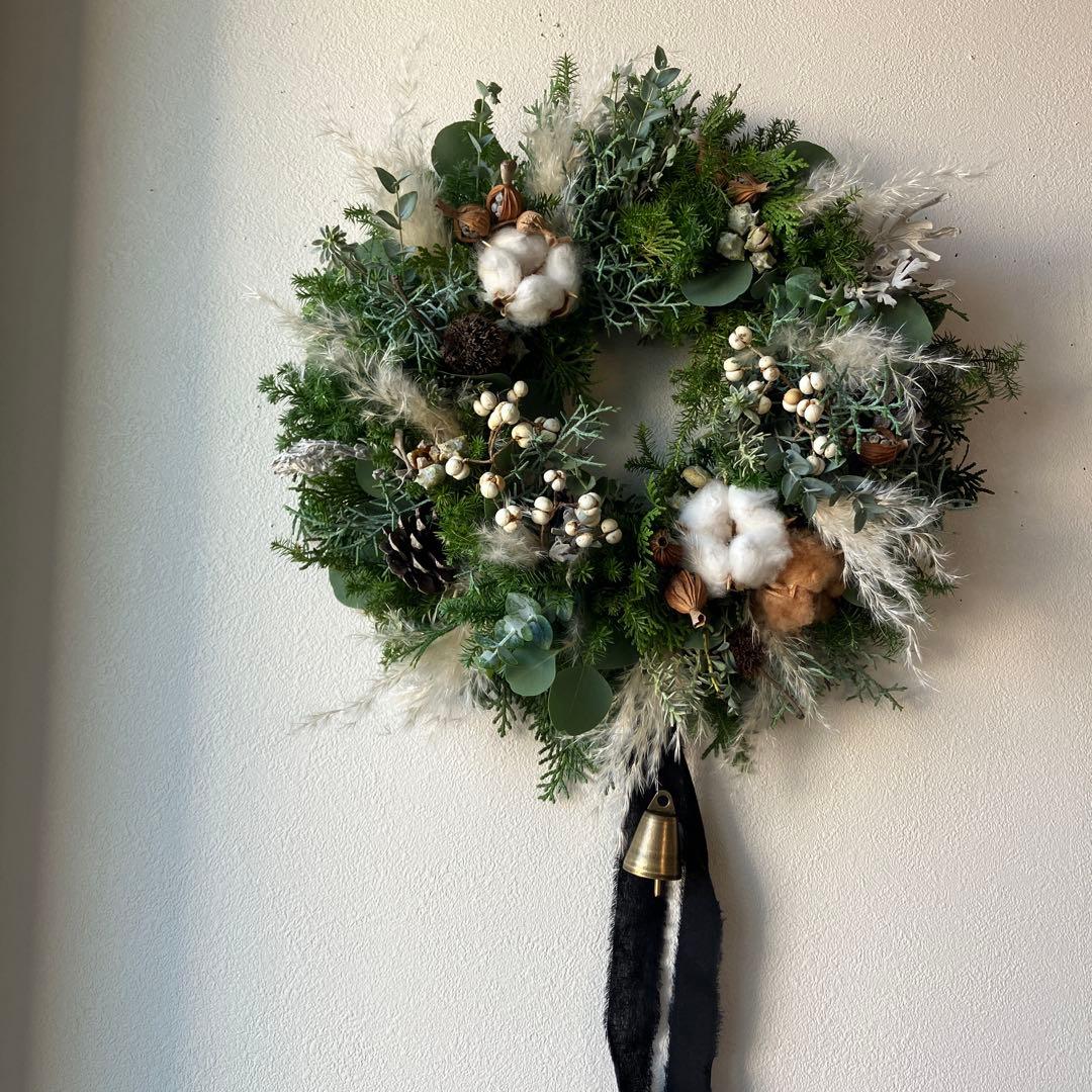 30㎝ 雪降る森のクリスマスリース