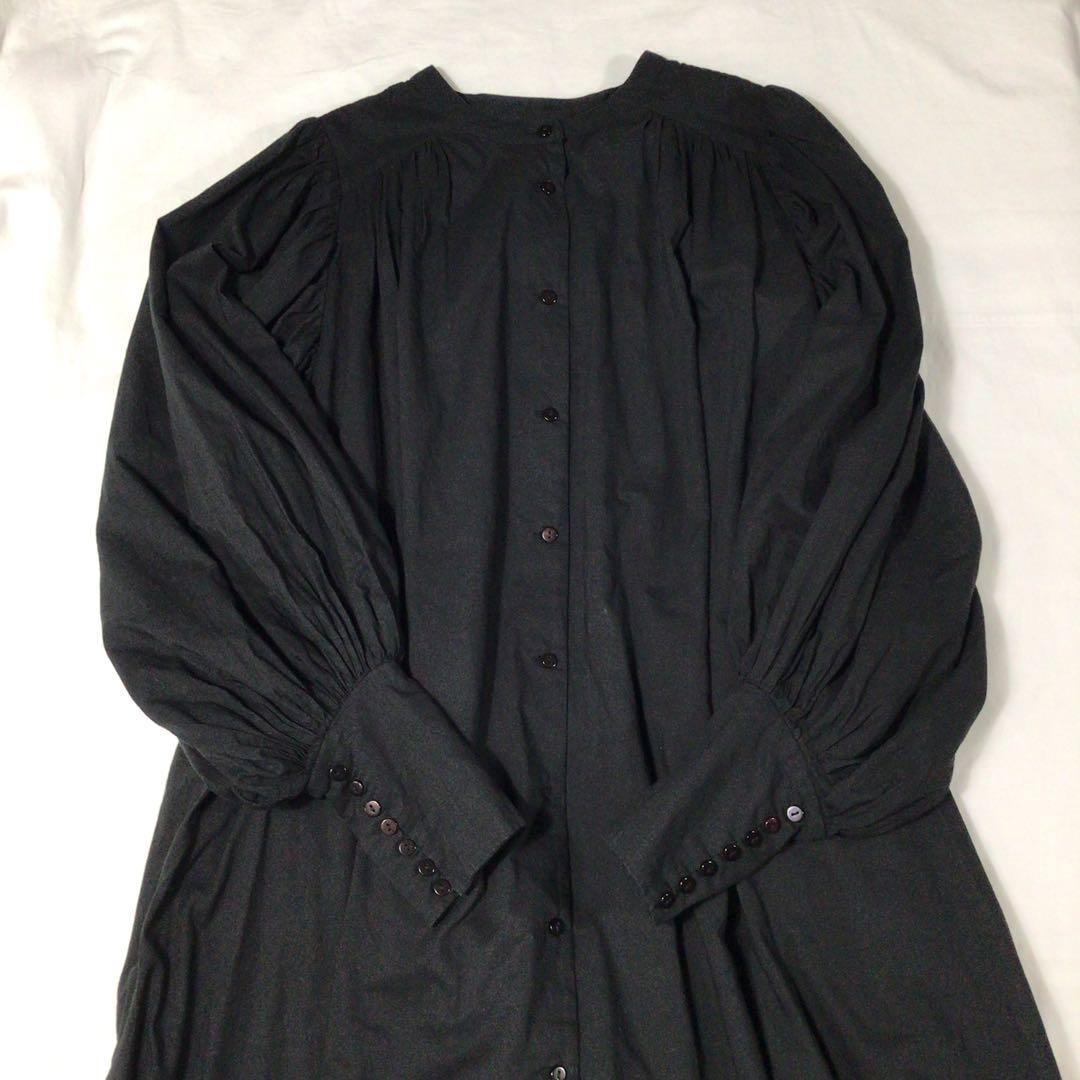 1つボタン無しMARIHA 定価¥3.7万 鳥の歌のドレスワンピース ブラック