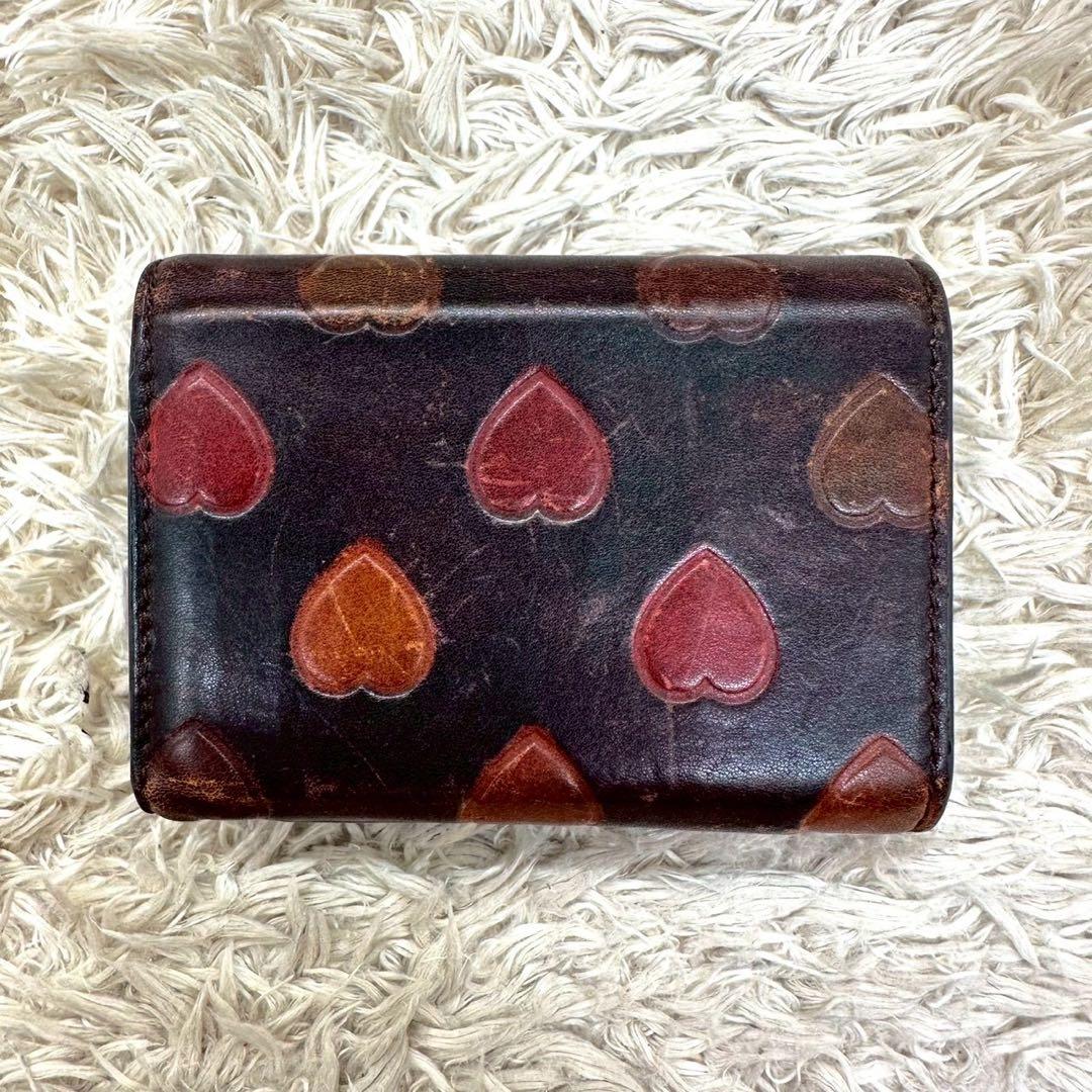 【美品】サンローラン 三つ折財布 レッド ハート YSL ゴールドロゴ 【美品】サンローラン 三つ折財布 レッド ハート YSL ゴールドロゴ