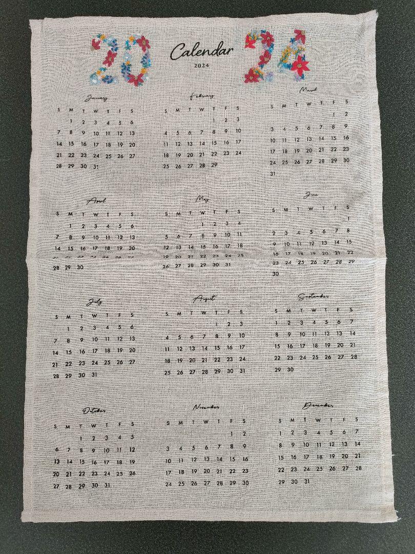 手刺繍ファブリックカレンダー2024