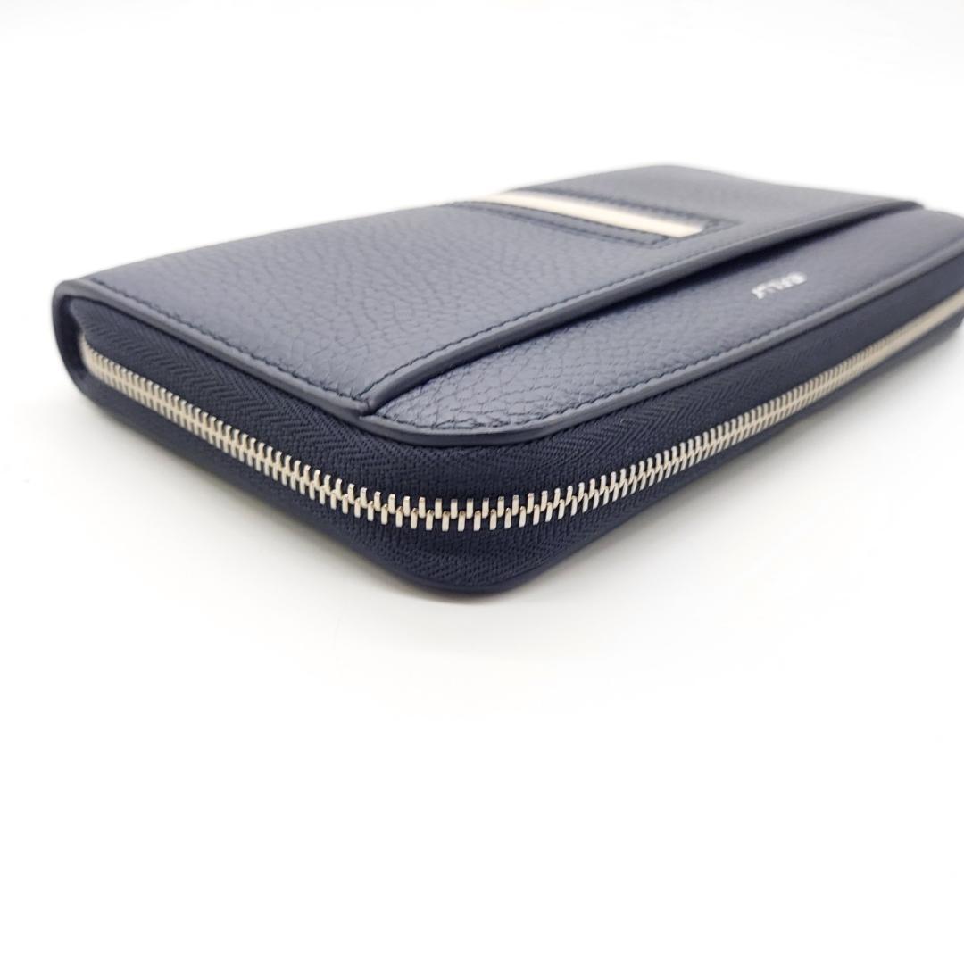 未使用品　BALLY 長財布　革　ダークネイビー　箱付き