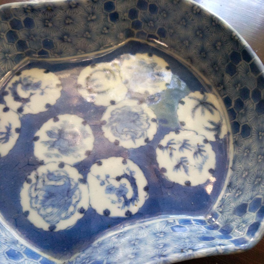 古伊万里　雪文皿　江戸時代