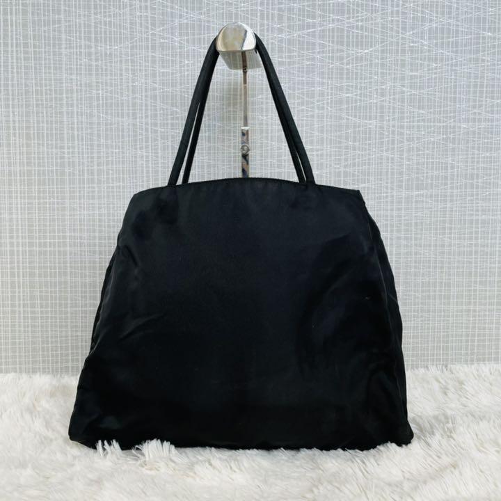 PRADA トートバッグ ナイロン ブラック 三層式 三角 ロゴ プレート