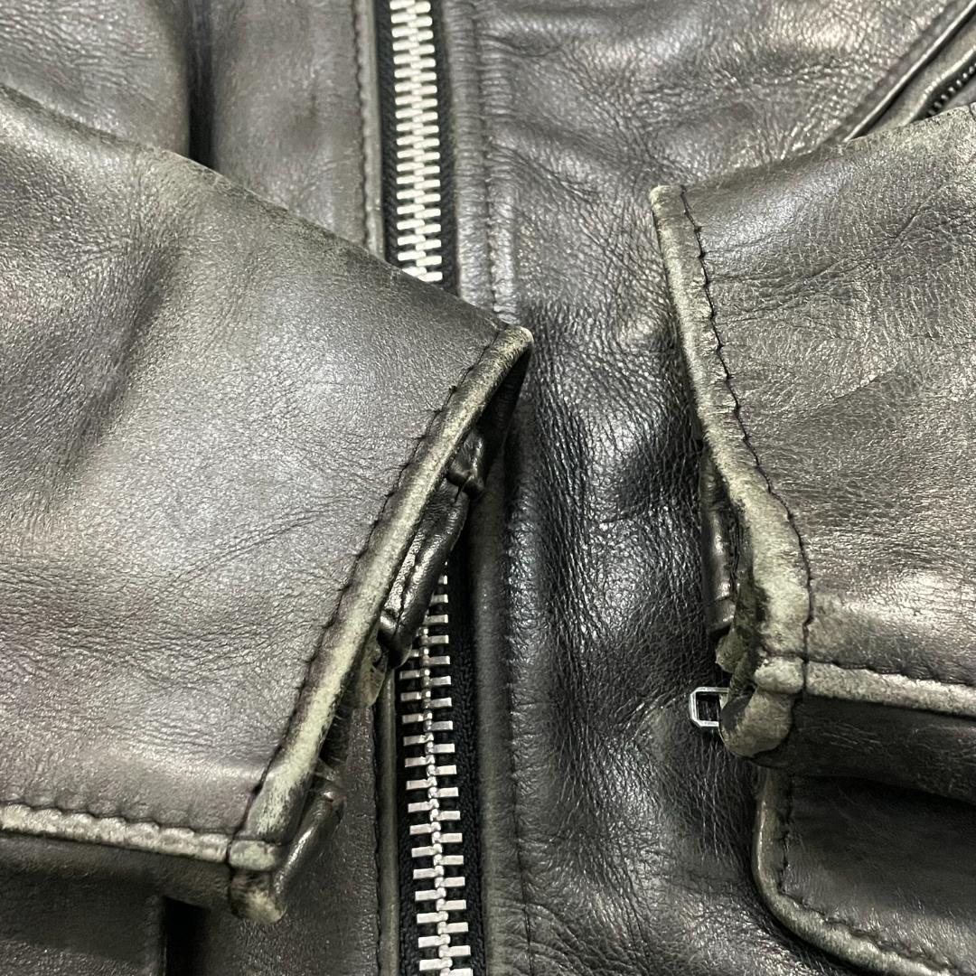 Schott　ダブル　ライダース　ワンスター　613　スタッズ　ブラック　レザー