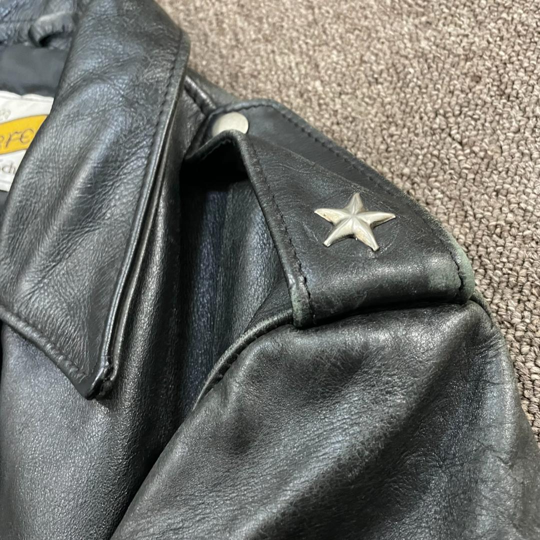 Schott　ダブル　ライダース　ワンスター　613　スタッズ　ブラック　レザー