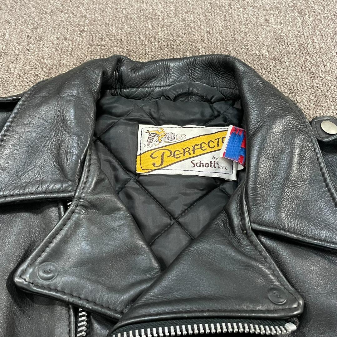 Schott　ダブル　ライダース　ワンスター　613　スタッズ　ブラック　レザー