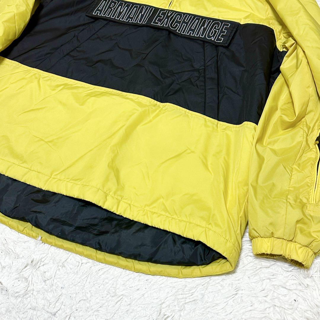 関税送料込♪ARMANI EXCHANGE/ハーフジップ ナイロンパーカー ARMANI EXCHANGE 中綿 ナイロンパーカー ハーフジップ 黄色 XL