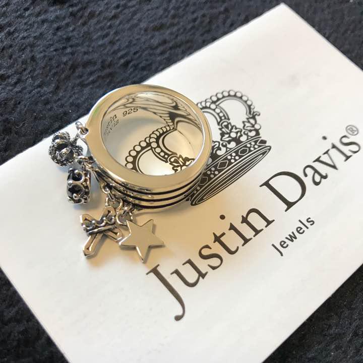益若つばさ着◆新品◆JUSTIN DAVIS◆チャームリング◆13号◆クロム