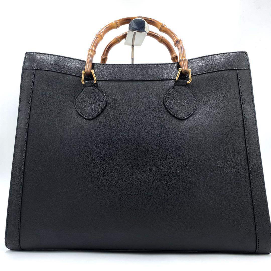 極美品✨グッチ　バンブー　ダイアナ トートバッグ ハンドバッグ 特大サイズ　黒