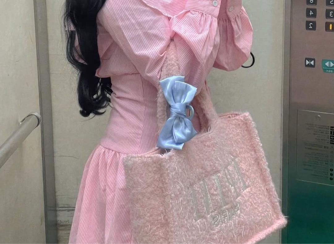 ÉPINE PARIS BAG medium fur pink