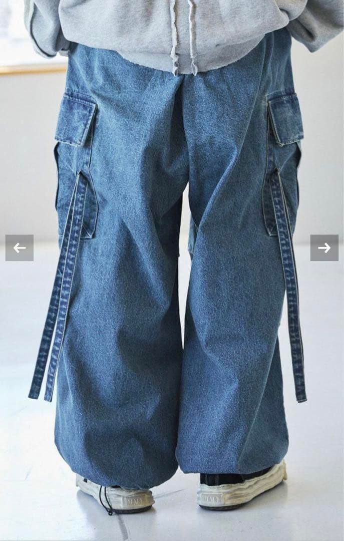opening act、カーゴデニムパンツ ブルー