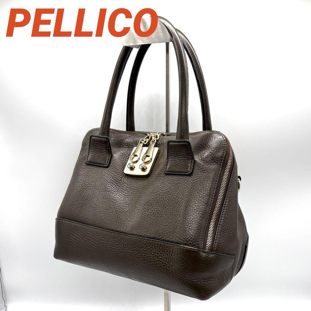 ペリーコ　シロッコ ショルダーバッグ ハンドバッグ カーキ　2WAY 金具