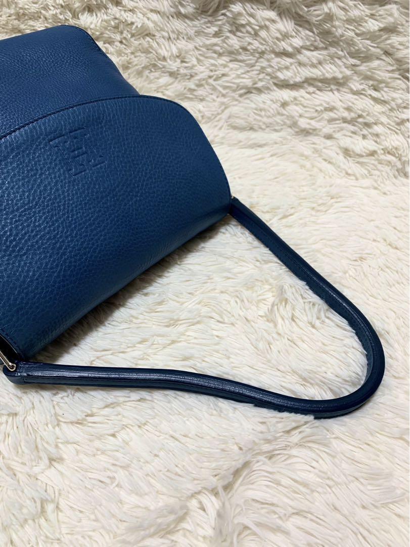 極美品 希少色 ヒロフ ハンドバッグ ワンショルダー ロゴ型押し
