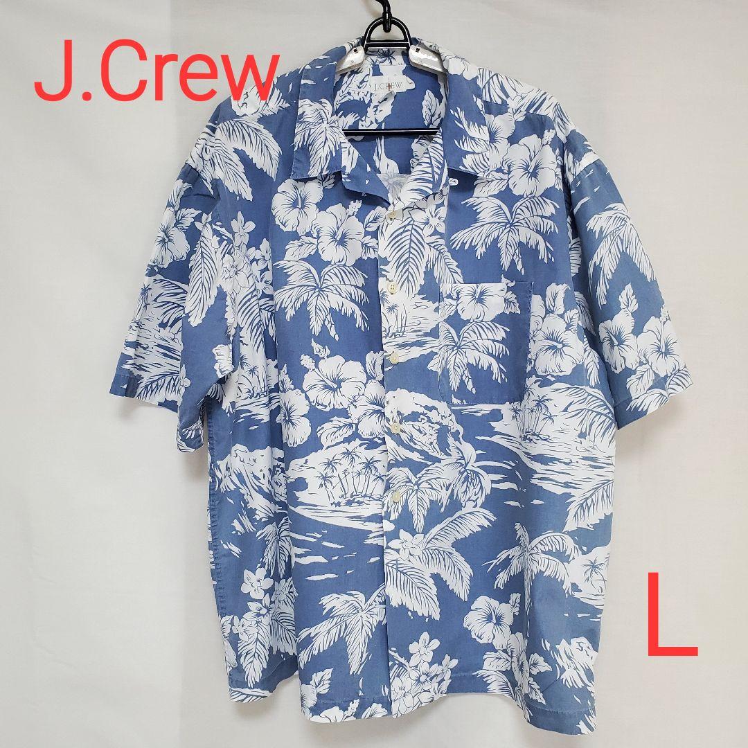 ジェイクルー メンズ アロハシャツサイズ L ブルー