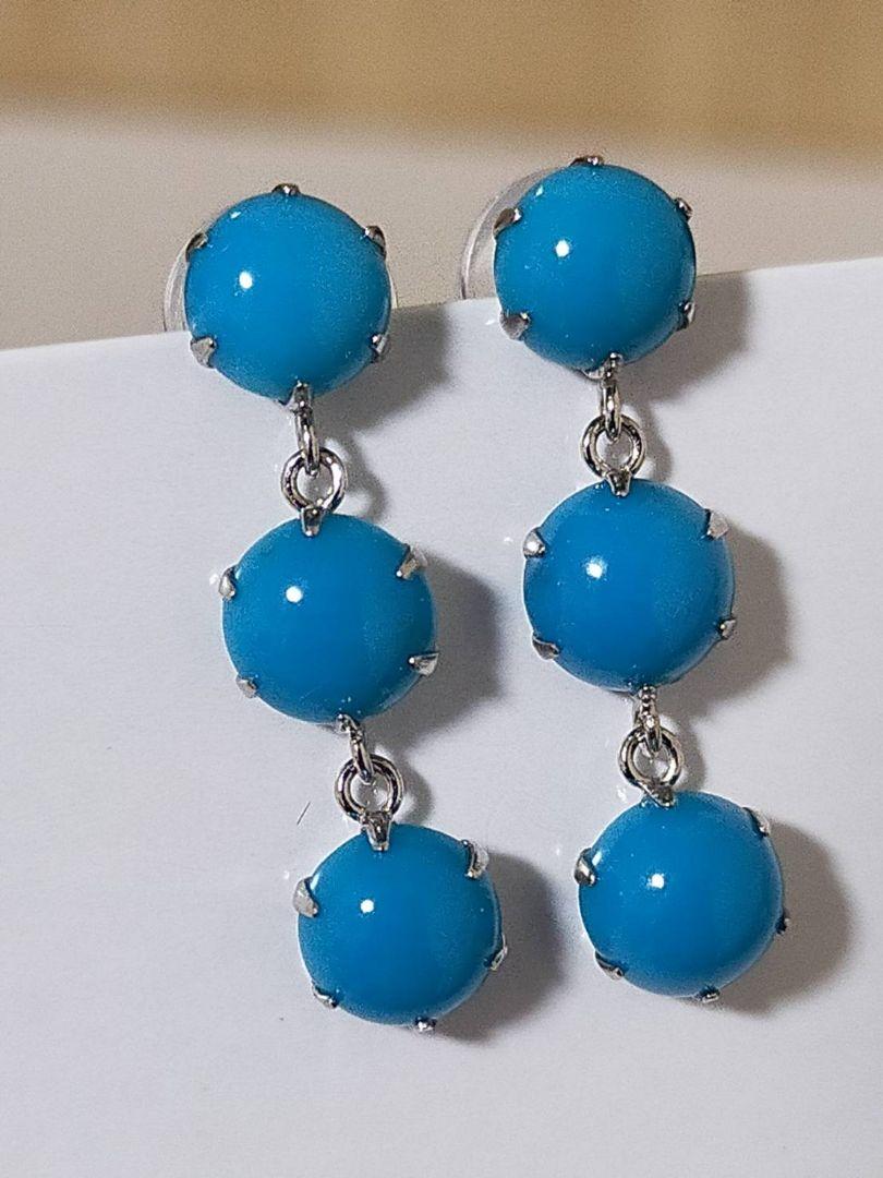 pt900 ターコイズピアス　2ct
