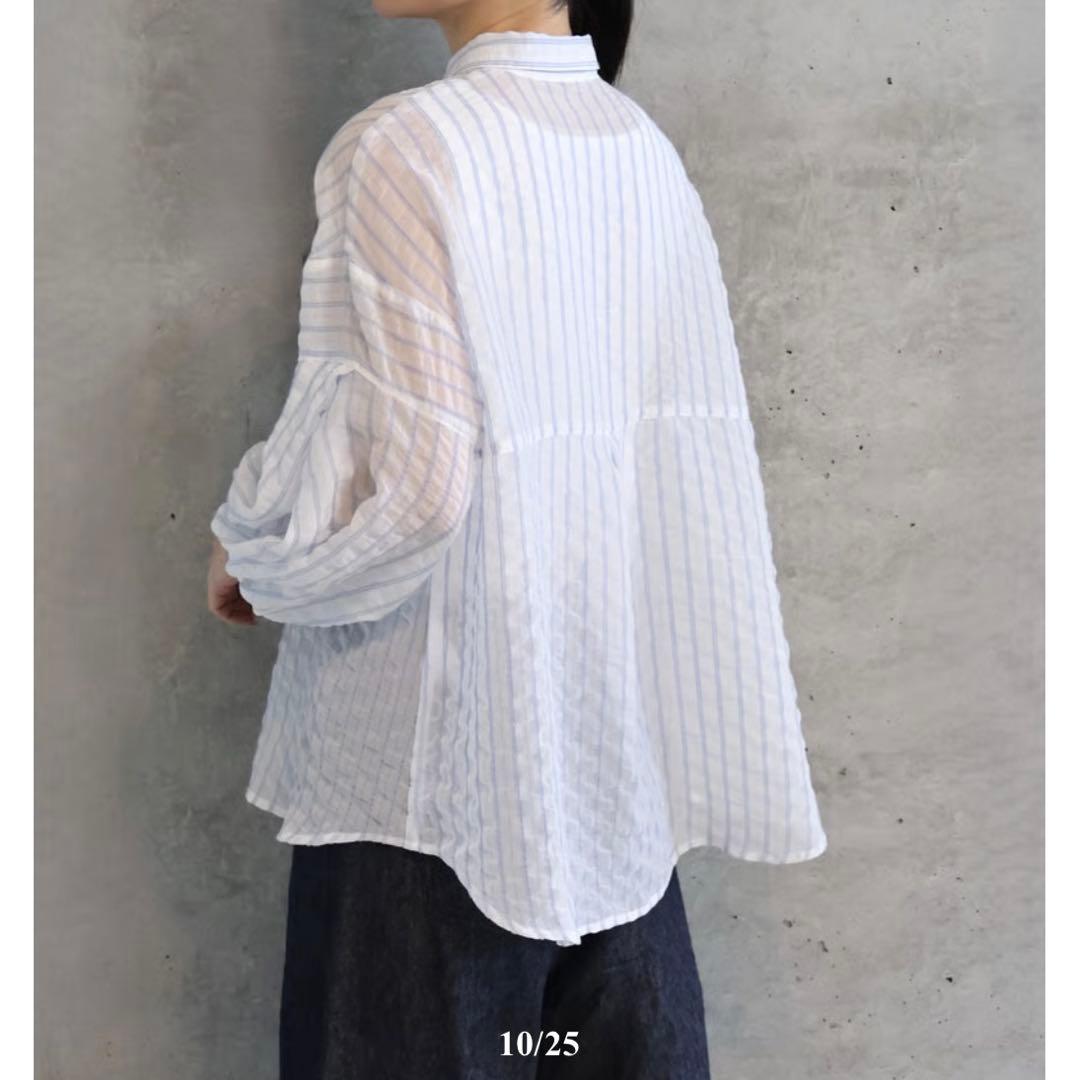 【新品　未使用】エトレリー　ドビーコードシアーストライプ　サッカー生地