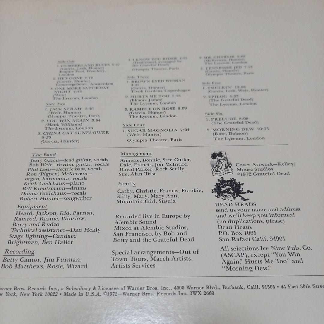 GRATEFUL DEAD / EUROPE 72　 グレイトフルデッド　美盤