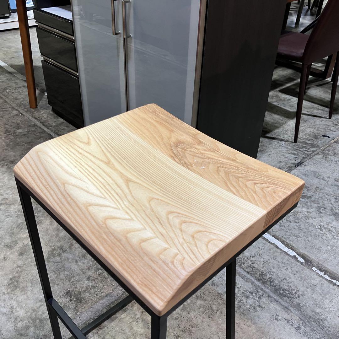 木製スツール アイアン インダストリアル カウンターチェア