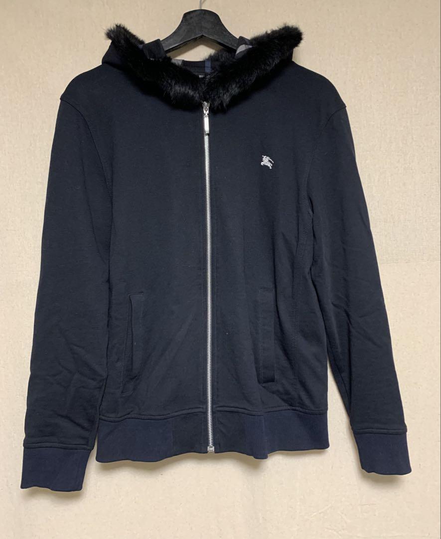 BURBERRY BLACK LABEL ファー付きパーカー