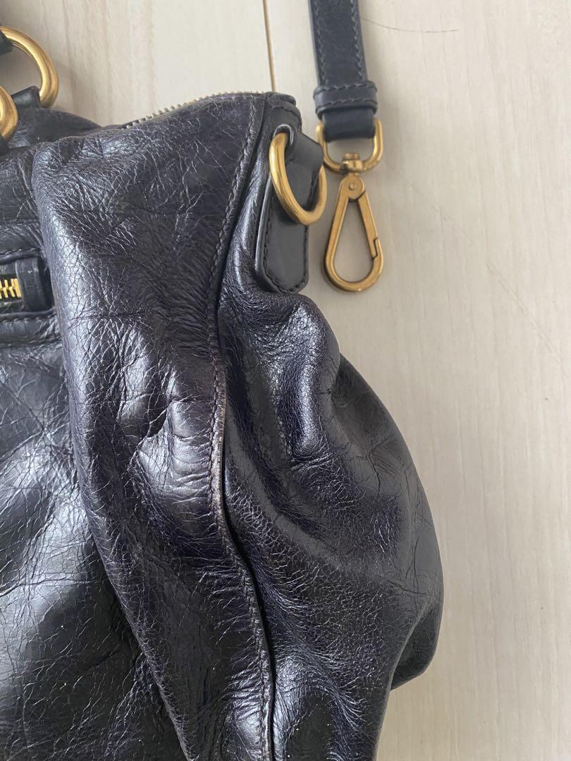 PRADA●BN2103ネイビーレザートートバック 2WAY PRADA プラダ レザーバック ネイビー 2way トート