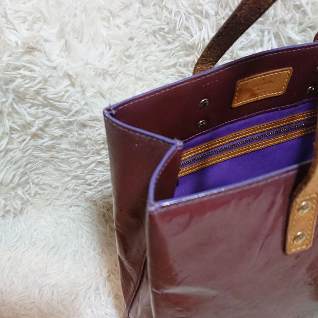 LOUIS VUITTON ヴェルニ リードMM ブラウン エナメル バッグ LOUIS VUITTON ヴェルニ リードMM ブラウン エナメル バッグ