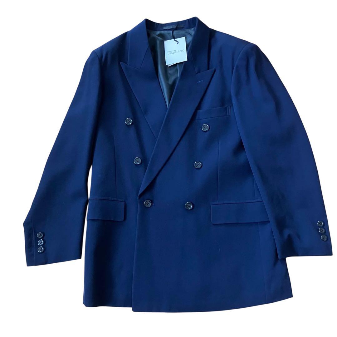 美品✨イタリア製生地 vintage ダブルブレスト セットアップ グレー A4